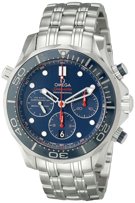 omega men's 21230445003001 diver 300 m co-axial chronograph sliver watch|Omega Seamaster Diver Chronograph 212.30.44.50.03.001.